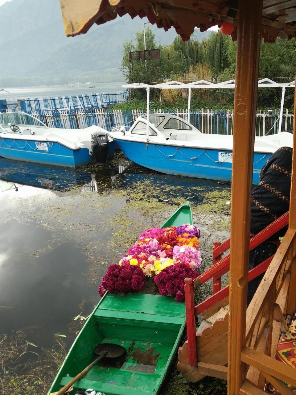 Houseboat Young Snow View Front Line Dal Lake ศรีนาการ์ ภายนอก รูปภาพ
