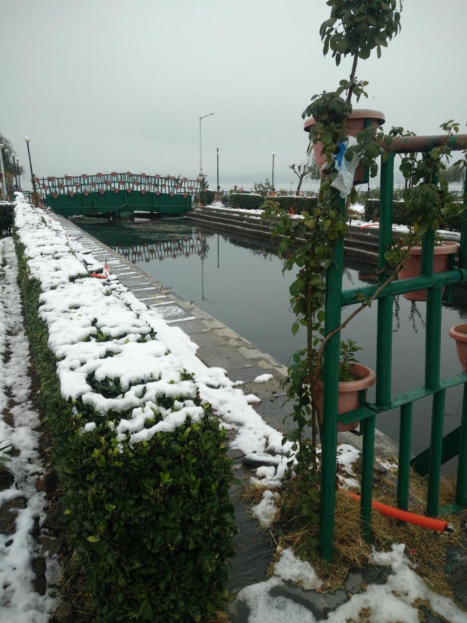Houseboat Young Snow View Front Line Dal Lake ศรีนาการ์ ภายนอก รูปภาพ